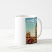 London England Big Ben Vintage Travel Kaffeetasse (VorderseiteRechts)