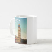 London England Big Ben Vintage Travel Kaffeetasse (Vorderseite Links)