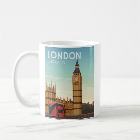 London England Big Ben Vintage Travel Kaffeetasse (Links)