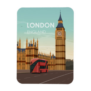 London England Big Ben Vintage Travel Magnet