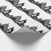 London England Black Pattern Retro Vintag Geschenkpapier (Ecke)