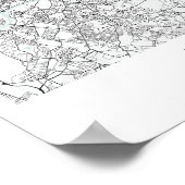 London England Blue Water Street Map Poster (Ecke)