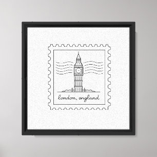 London England Briefmarken-Kunst – Minimaler Big B Leinwanddruck