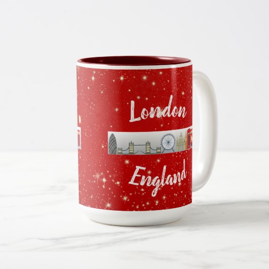 London England Britische Sehenswürdigkeiten Red Zweifarbige Tasse (VorderseiteRechts)