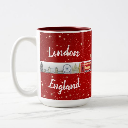 London England Britische Sehenswürdigkeiten Red Zweifarbige Tasse (Links)