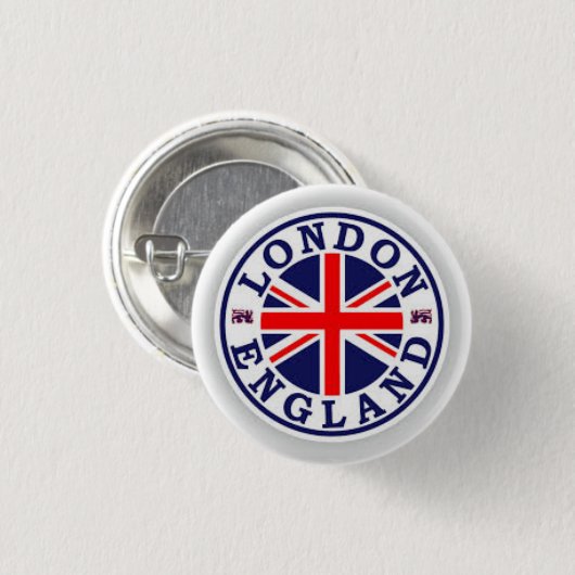 LONDON ENGLAND BUTTON ABZEICHEN UNION JACK (Vorne & Hinten)
