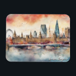 London England City Silhouette Aquarellmalerei Magnet<br><div class="desc">Stilvolles und schönes London England Foto Magnet mit einem Aquarellwerk der spanischen Hauptstadt mit Skyline. Das Hotel ist sehr zentral gelegen. Machen Sie sich selbst und kaufen Sie jetzt.</div>