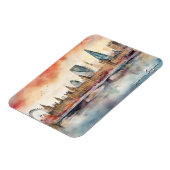 London England City Silhouette Aquarellmalerei Magnet (Linke Seite)