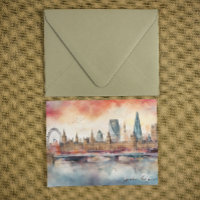 London England City Silhouette Aquarellmalerei