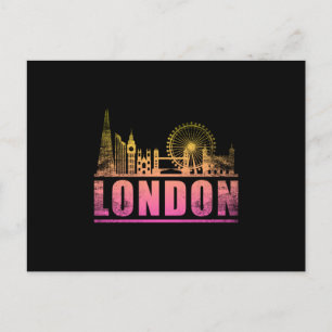 London England City Skyline Cityscape Funny Gift Postkarte
