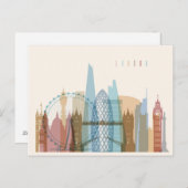 London, England | City Skyline Postkarte (Vorne/Hinten)