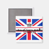 London England City Skyline Union Jack Flag Magnet (Vorderseite/Rückseite)