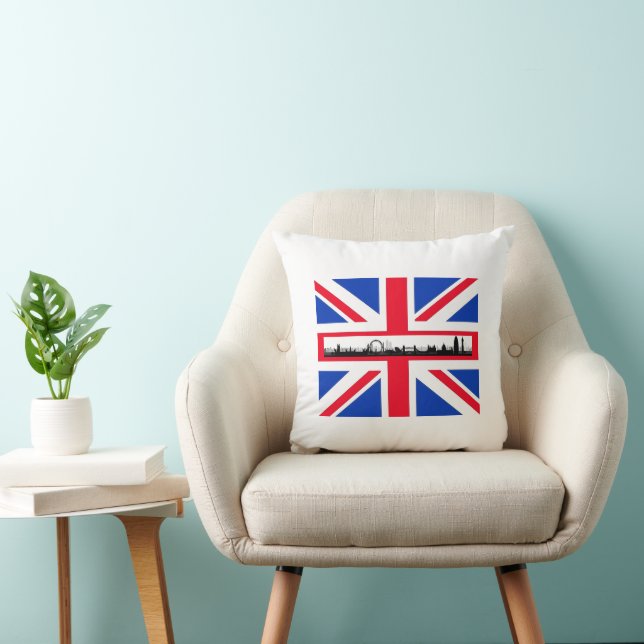 London England City Skyline Union Jack Flag Pillow Kissen (Stuhl )
