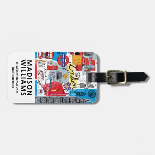 London, England Gepäckanhänger (Vorderseite horizontal)