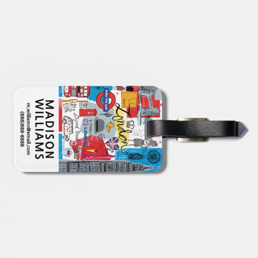 London, England Gepäckanhänger (Rückseite horizontal)