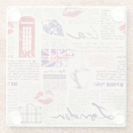 London, England Glasuntersetzer (Rückseite)