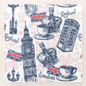 London, England Glasuntersetzer (Vorderseite)