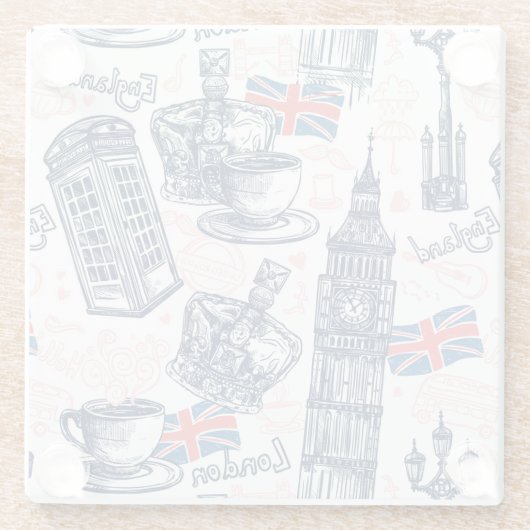 London, England Glasuntersetzer (Rückseite)