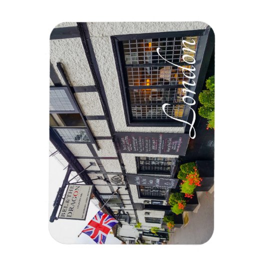 London England Great Britain Pub Architecture Magnet (Vertikal)