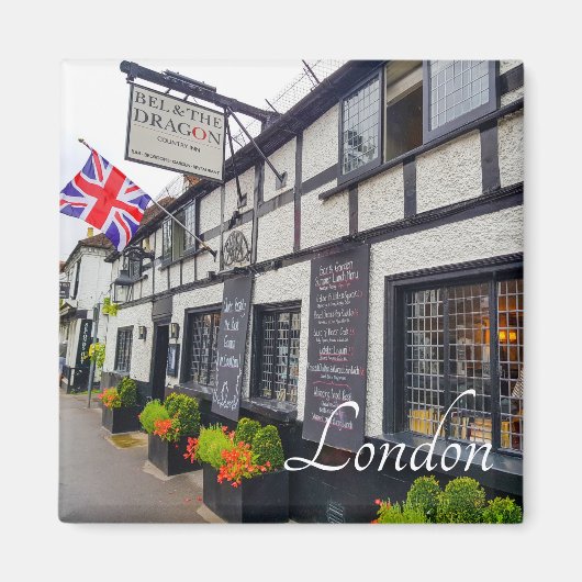 London England Great Britain Pub Architecture Magnet (Vorne)