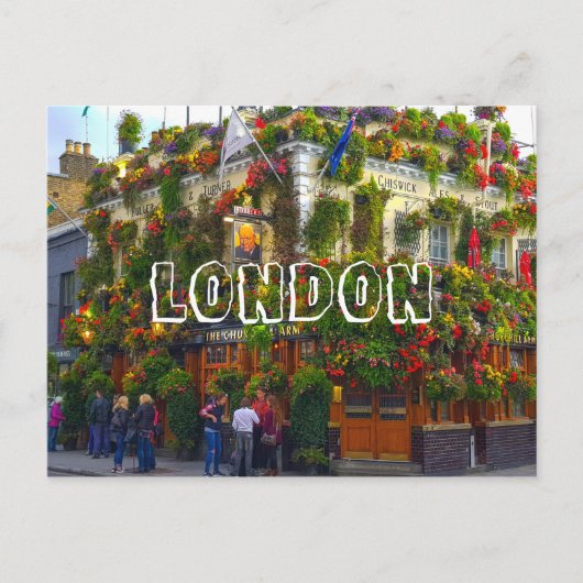 London England Großbritannien Churchill Arms Postkarte (Vorderseite)