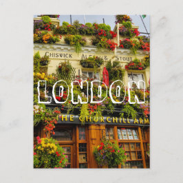 London England Großbritannien Churchill Arms Postkarte