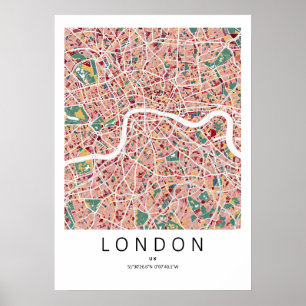 London England Kartenposter Moderne Stadt-Wandku Poster
