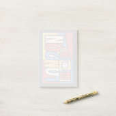 London, England| Lebhaftes Handrawn Design Post-it Klebezettel (Auf Schreibtisch)
