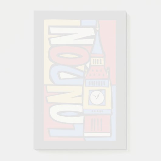 London, England| Lebhaftes Handrawn Design Post-it Klebezettel (Vorderseite)