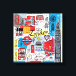 London, England Leinwanddruck<br><div class="desc">Global Travel III by Farida Zaman. Image feys London,  England with various famous landmarks and iconic elements of the city. | SID23322</div>