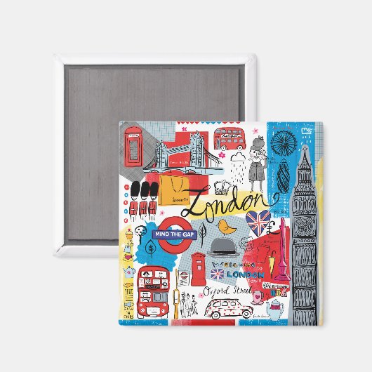 London, England Magnet (Vorderseite/Rückseite)