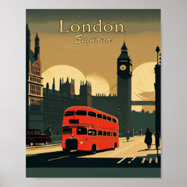 London England Minimalistisches Vintag Art Poster