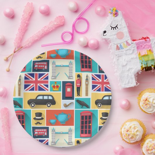 London, England Paper Plate Pappteller (Party)