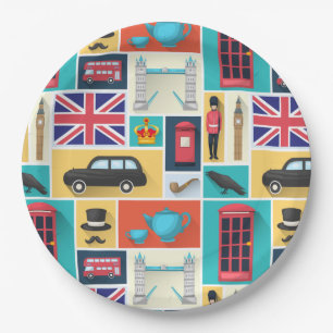 London, England Paper Plate Pappteller