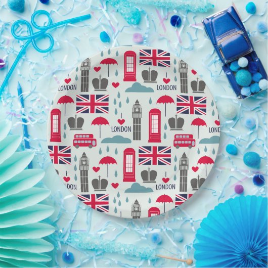 London, England Paper Plate Pappteller (Party)