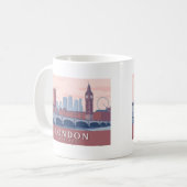 London England Pastel Travel Design Kaffeetasse (Vorderseite Links)