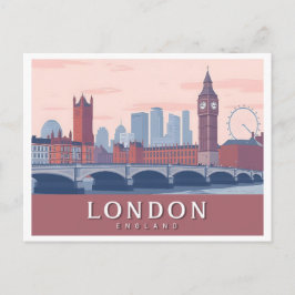 London England Pastel Travel Design Postkarte