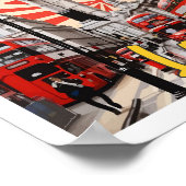 London England Pop Art Travel Illustration Poster (Ecke)