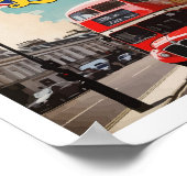 London England Pop Art Travel Illustration Poster (Ecke)