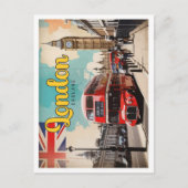 London England Pop Art Travel Illustration Postkarte (Vorderseite)