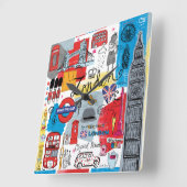 London, England Quadratische Wanduhr (Winkel)