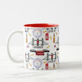 London England Queens Guard Englisches Muster Zweifarbige Tasse (Links)