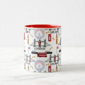 London England Queens Guard Englisches Muster Zweifarbige Tasse (Mittel)