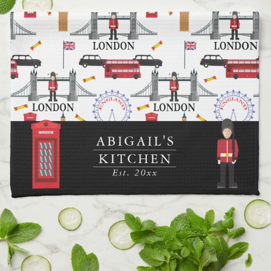 London England Queens Guard English Pattern Geschirrtuch (Gefaltet)