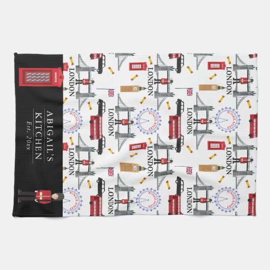 London England Queens Guard English Pattern Geschirrtuch (Horizontal)