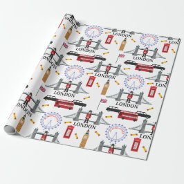 London England Queens Guard English Pattern Wrappi Geschenkpapier