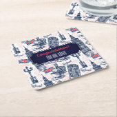 London, England Rechteckiger Pappuntersetzer (angewinkelt)