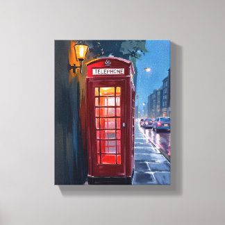 London England Red Telephone Booth Travel Painting Leinwanddruck