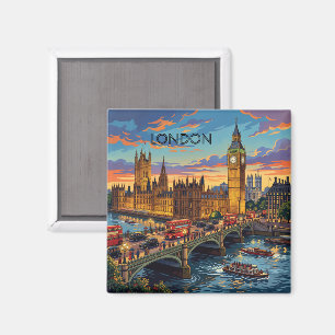 London England Reise Kunst Vintage Magnet