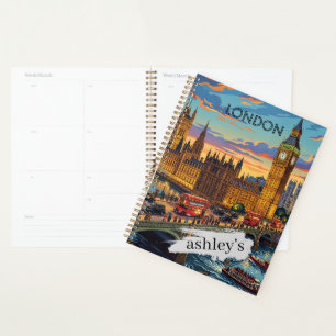 London England Reise Kunst Vintage Personalisier Planer